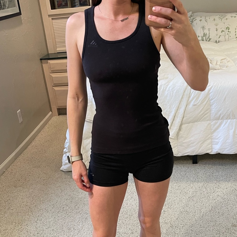 Adidas  ribbed tank top with shelf bra
